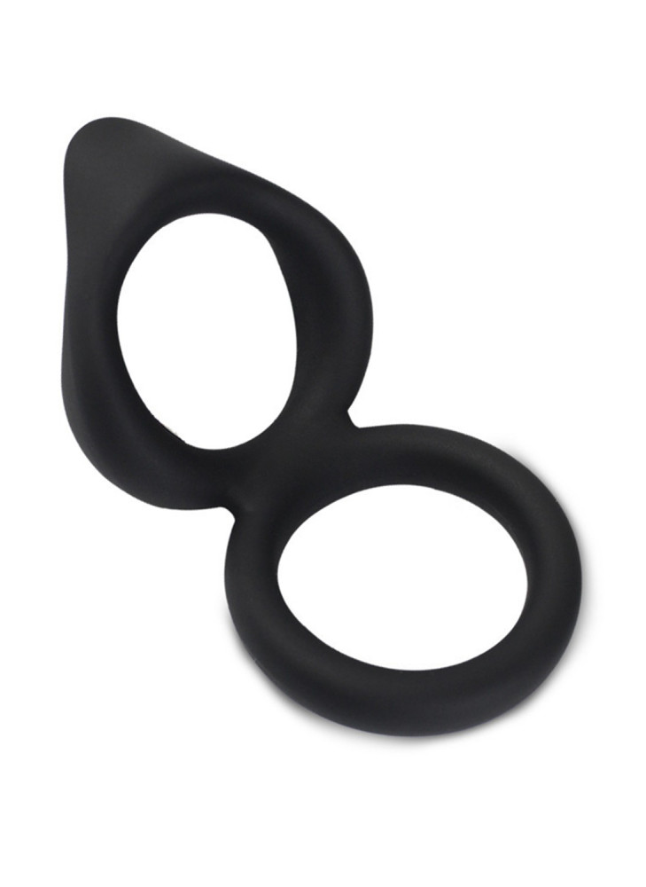 Double cockring noir en silicone - WS-NV508B